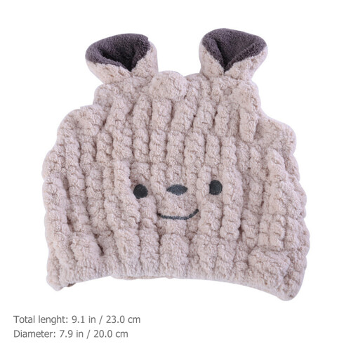 Bonnet Séchage Rapide Beige En Éponge Corail 1