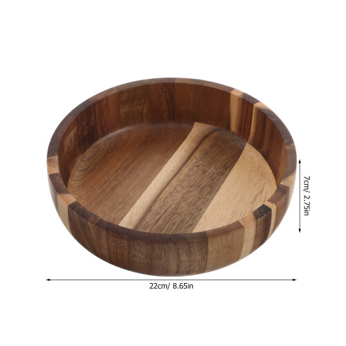 Durable Brown Wooden Dough Bowl for Bread Proof & Kitchen Use 2