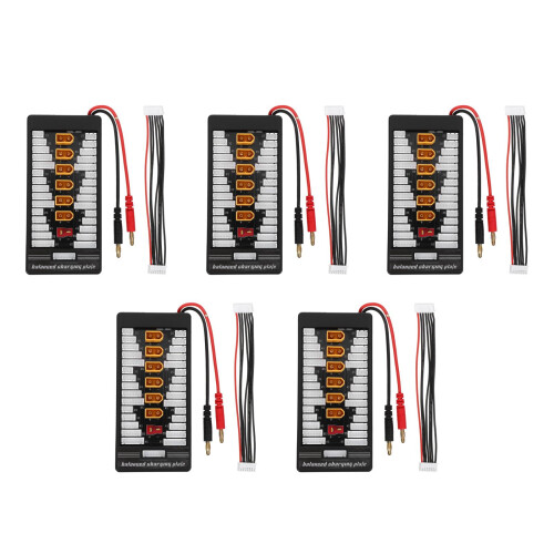 5Pcs Black Plastic Lipo Parallel Charging Board Fast Multi