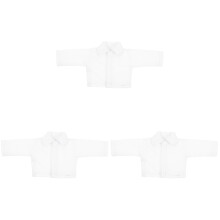 3St Delicate Witte Doll Shirt Modellen Voor DIY Poppenhuis Decor