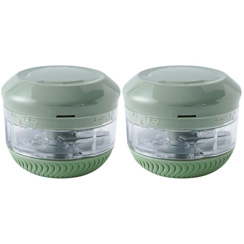 2Pcs Light Green Mini Garlic Manual Crusher for Home Use 1