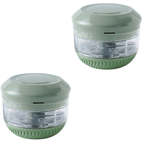 2Pcs Light Green Mini Garlic Manual Crusher for Home Use 2