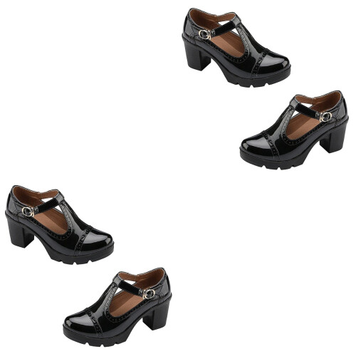 2Paren Zwarte Comfortabele Modieuze Dames Werkschoenen 2