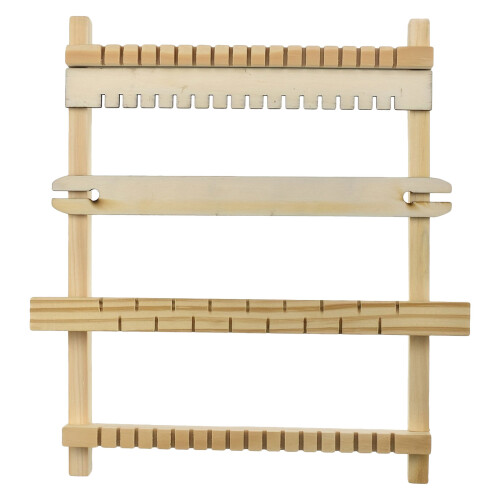 Beige Wood Hand Loom Kit Mini Portable Craft Tool