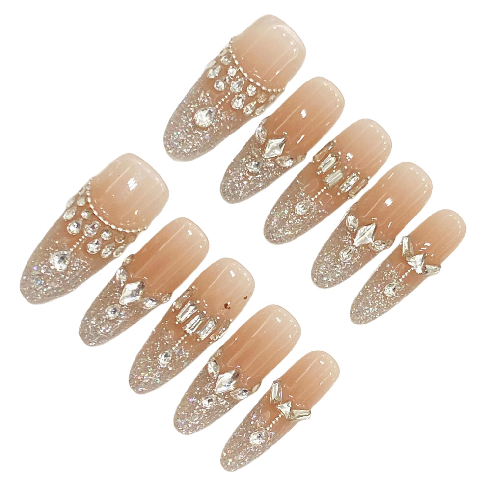 Dachuang Beauty (S) Glitter Rhinestone Almond Press-On Nails