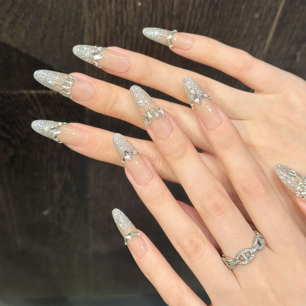 Dachuang Beauty (M) Glitter Rhinestone Almond Press-On Nails