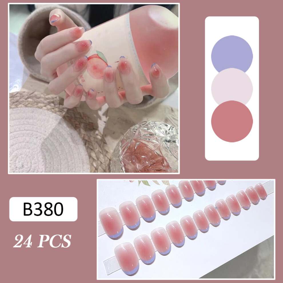 Dachuang Beauty (Jelly Glue Model) 24Pcs Glossy Blush Fake Nails For Women