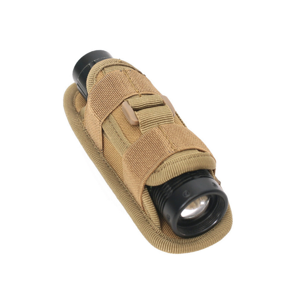 (Khaki) 360 Rotatable Flashlight Holster For Firefighters 6253032902321