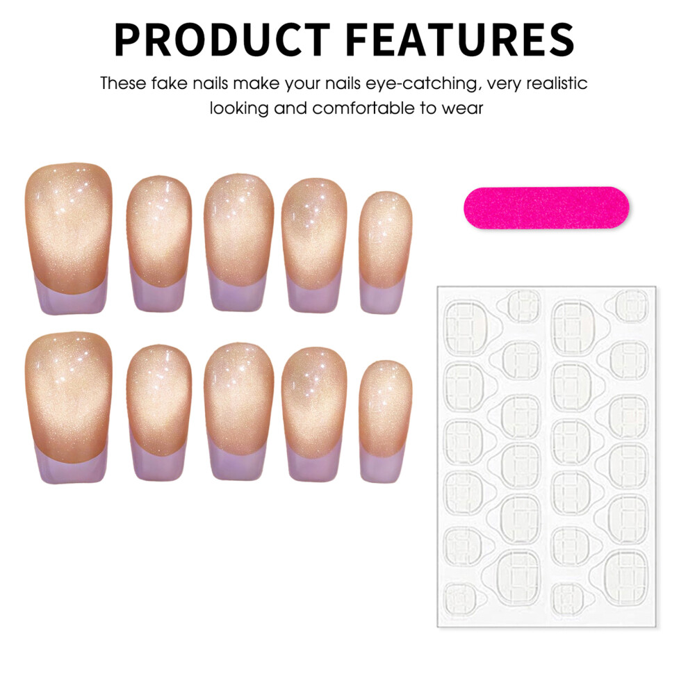 Dachuang Beauty Mauve (Short Ladder) Tip Fake Nails - Zero Pressure, Resin Material