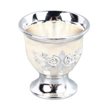 2pcs Silver Vintage Metal Wine Goblet, Retro Alloy Tea Cup Set