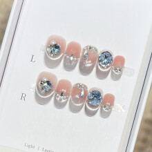 (L) 10PCS French Cat Eye Press-On Nails