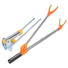 Fishing Tackle Organizer With Magnetic Lure Storage Stainless Steel Picker Grabber Gripper Tool Ground Insertion Adjustable Position Rotating