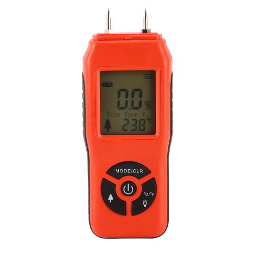 Hold Function Moisture Meter for Wood Digital Adjustable Detector LCD Display and Backlit Screen with Portable Design and Two Measuring Modes