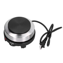 Adjustable Temperature Mini Electric Stove Heater Portable Round Hot Plate Cooktop Multifunctional Stainless Steel Surface With Easy Cleaning Feature
