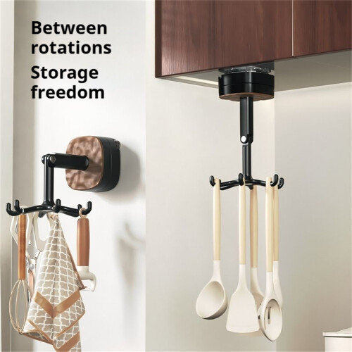 (Walnut Color) Wall Hook Suction Cup Rack for Kitchen Bathroom 2