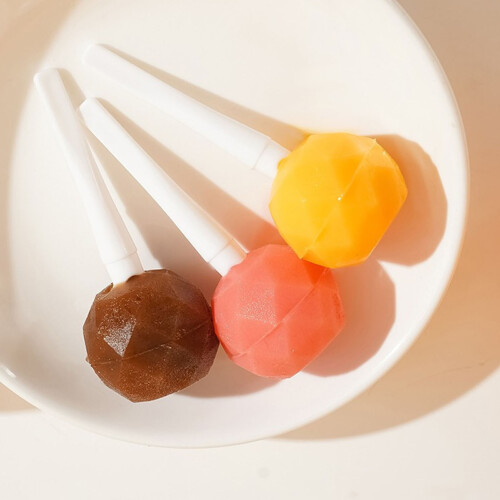 (Orange) Silicone Lollipop Ice Mold for Yogurt & Fruit 1