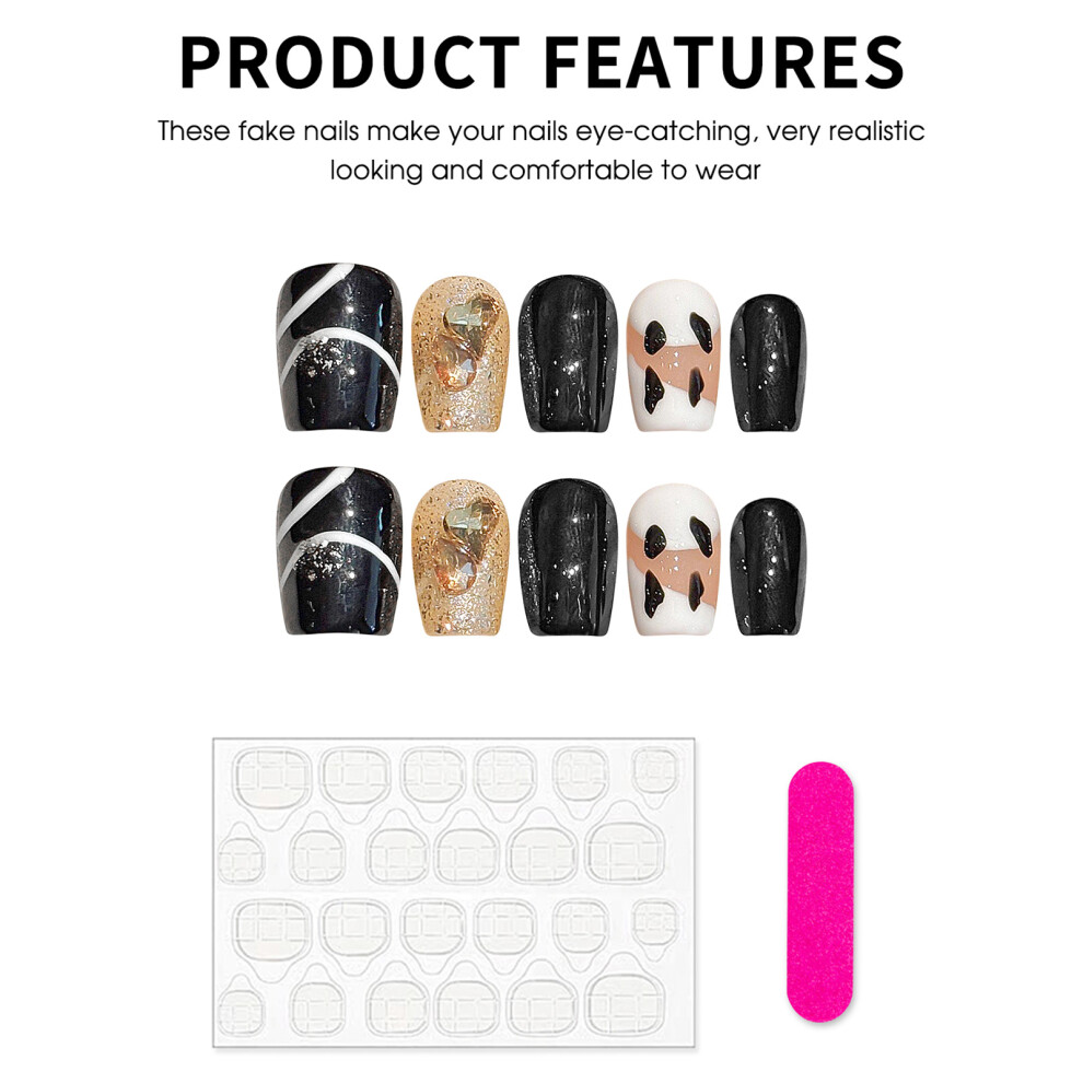 Dachuang Beauty (2114 Ultra Short Ladder, Xs) Luxury Black Nail Polish, Quick Dry & Long Lasting