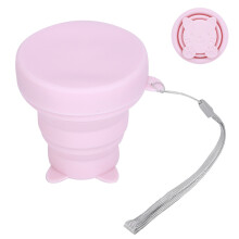 Wiederverwendbarer, tragbarer Becher, faltbarer Becher mit Deckel, kompakter, faltbarer Silikon-Trinkbecher für Outdoor-Aktivitäten wie Camping,