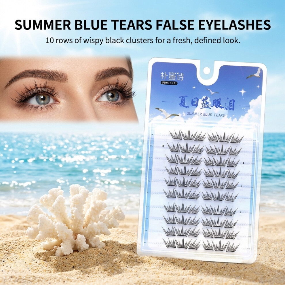 Dachuang Beauty Blue (10 Rows Glue Version) Tears False Eyelashes - Lightweight & Invisible