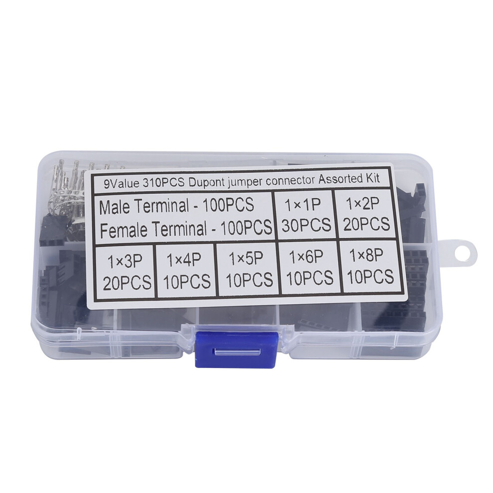 310Pcs Jumper Wire Connector Kit 2.54Mm Plastic Copper Pins 40 7891391489771
