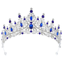 Couronne Baroque Bleue En Zinc Pour Femmes En Fête
