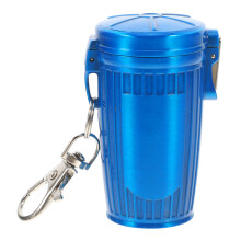 Blue Car Ashtray Metal Portable with Lid Smokeless Outdoor Use