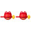 2Sets Red ABS Wooden Fish Temple Block Percussion Instrument Toy 1