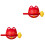 2Sets Red ABS Wooden Fish Temple Block Percussion Instrument Toy 4