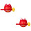 2Sets Red ABS Wooden Fish Temple Block Percussion Instrument Toy 7