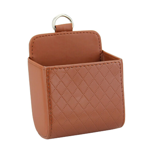 (Brown) Car Vent Hanging Bag for Phone & Keys