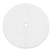 Festive Atmosphere Plush Christmas Tree Skirt Snow White Faux Fur Xmas Tree Mat Elegant Holiday Decorations Indoor And Outdoor Christmas Decorations
