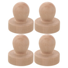 4Pièces Poignées De Tampons En Bois Khaki Ergonomiques Pour Usage DIY