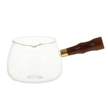 3Pcs Heat Resistant Glass Teapot for Home Use with Wooden Handle