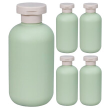 5Pcs Portable Travel Bottles Reusable Shampoo Conditioner Lotion Green