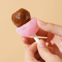 (Pink) Silicone Hockey Lollipop Mold for Yogurt & Fruit