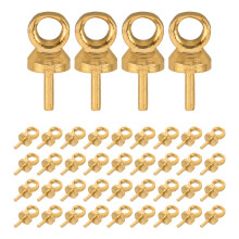 50Pcs Golden Copper Cup Eye Pin Bail Pegs for DIY Jewelry Supplies