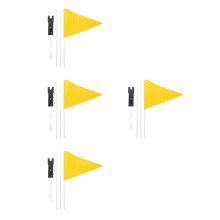 4Sets Heavy Duty Yellow Bicycle Safety Flag with Fiberglass Pole PVC