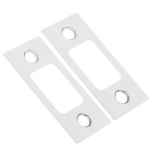 2Pcs White Stainless Steel Corner Deadbolt Backplate for Door Locks