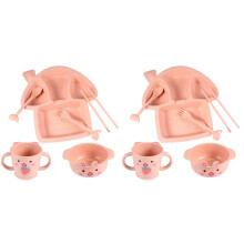 2Sets Child Tableware Storage Box Safe PP Fiber Kitchen Food Box