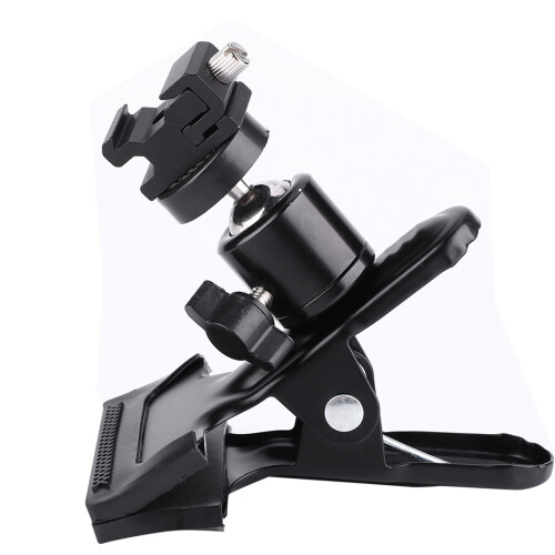 Ball Head Tripod Camera Clip Clamp With1/4Thread Cold Shoe Mount Adapter Multi Function Sturdy And Durable Easy To Use Anti Rust Finish For 1