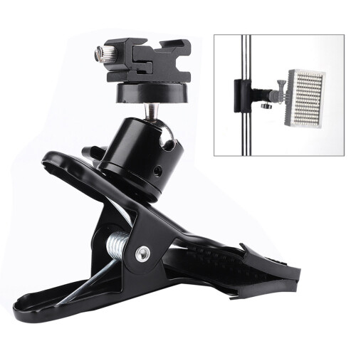 Ball Head Tripod Camera Clip Clamp With1/4Thread Cold Shoe Mount Adapter Multi Function Sturdy And Durable Easy To Use Anti Rust Finish For 2
