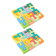 2Sets Multi-Color Wooden Shape Matching Toy Educational Puzzle Game