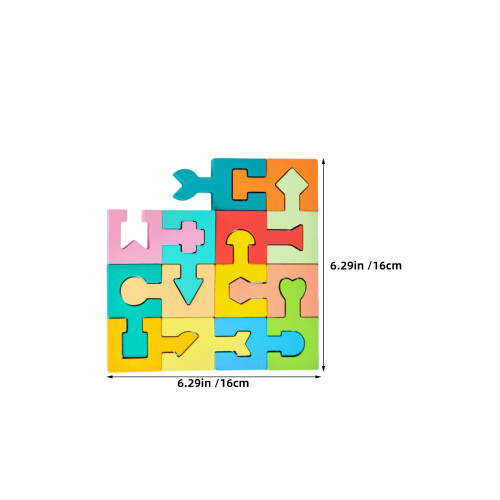 2Sets Multi-Color Wooden Shape Matching Toy Educational Puzzle Game 2