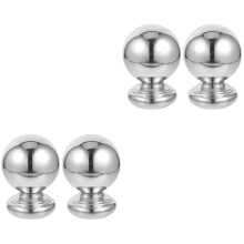 4Pcs Silver Fence Finial Covers Metal DIY Fence Post Decoration Tops
