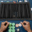 2St Compacte Zwarte Acryl Poker Chip Rek Voor Opslag 8
