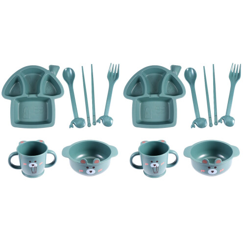 2Sets Child Compartment Bord Set PP Wolvezel Keukenbox