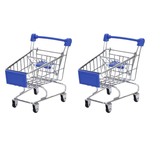 2St Donkerblauw Winkelwagen Speelgoed Creatief Kids Accessoire 2