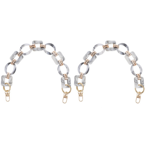 2Pièces Pour Sac À Main Blanche Style Rétro En Résine 1