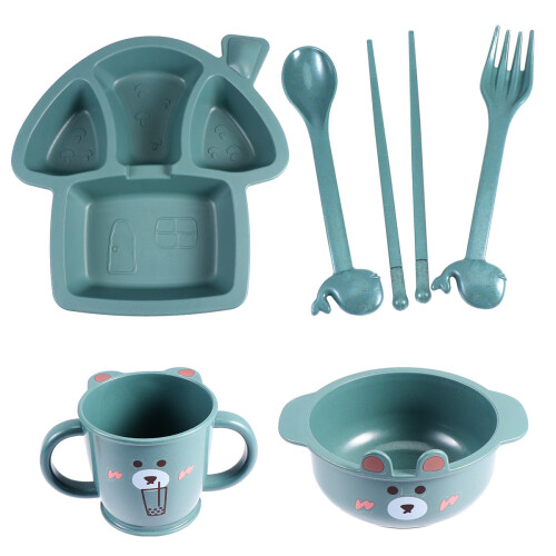 2Sets Child Compartment Bord Set PP Wolvezel Keukenbox 1