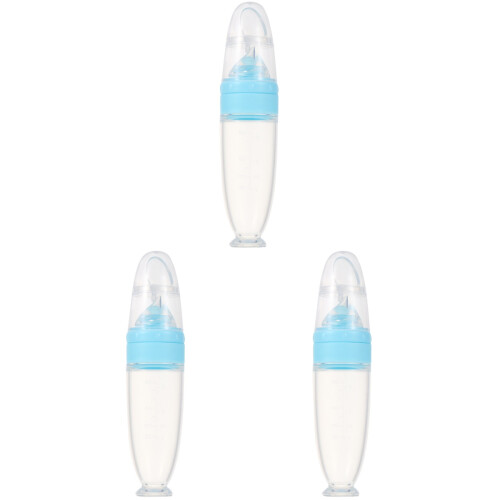 3St Draagbare Silicone Babyvoedingslepel Met 1